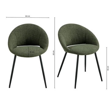 Esszimmerstuhl – Texture Stoff, Rückenöffnung, Grüne Farbe - Job | Kick Collection