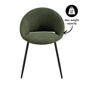 Esszimmerstuhl – Texture Stoff, Rückenöffnung, Grüne Farbe - Job | Kick Collection