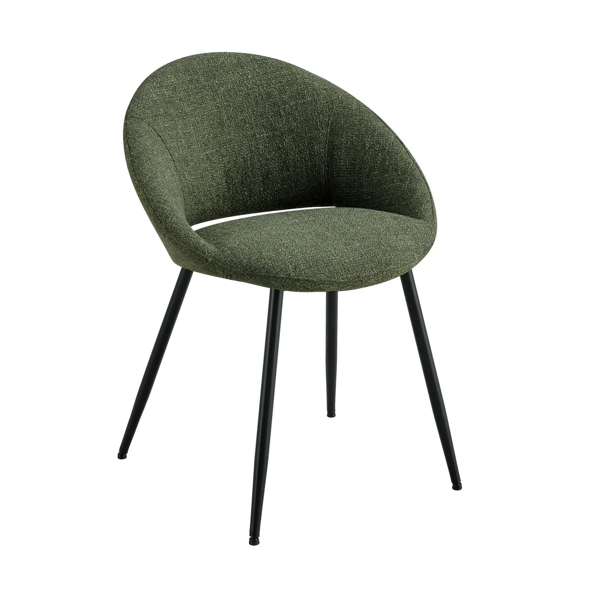 Esszimmerstuhl – Texture Stoff, Rückenöffnung, Grüne Farbe - Job | Kick Collection
