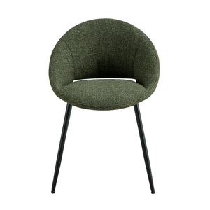 Esszimmerstuhl – Texture Stoff, Rückenöffnung, Grüne Farbe - Job | Kick Collection