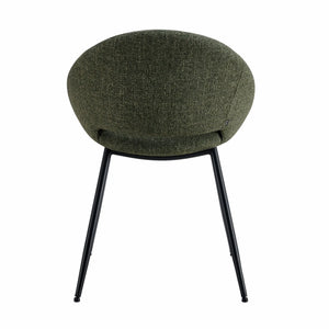Esszimmerstuhl – Texture Stoff, Rückenöffnung, Grüne Farbe - Job | Kick Collection