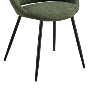 Esszimmerstuhl – Texture Stoff, Rückenöffnung, Grüne Farbe - Job | Kick Collection