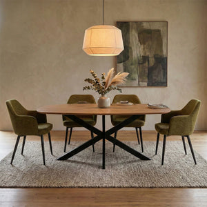 Esszimmerstuhl – Texture Stoff, Metallgestell Schwarz, Champagner Farbe - Jodi | Kick Collection