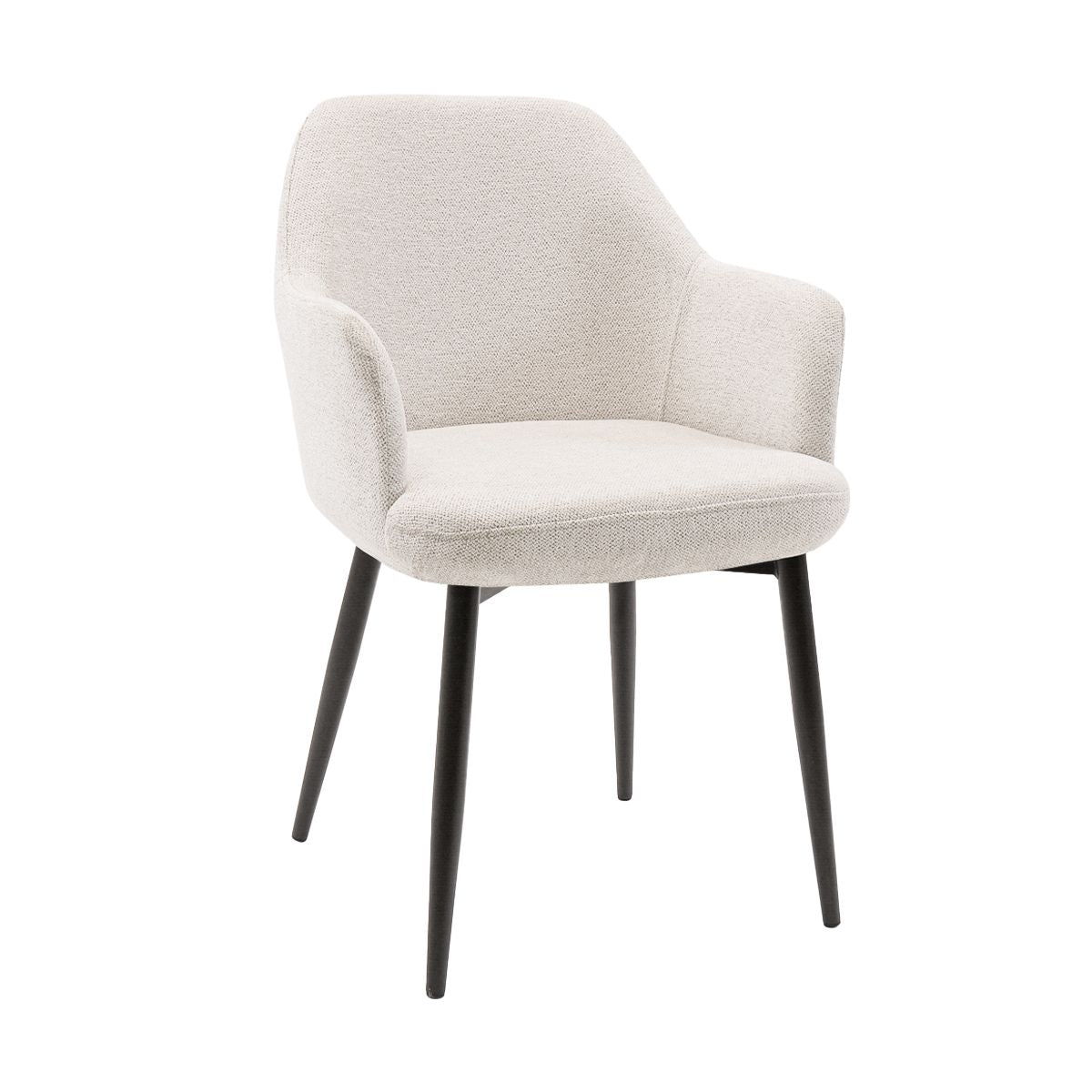 Esszimmerstuhl – Texture Stoff, Metallgestell Schwarz, Champagner Farbe - Jodi | Kick Collection
