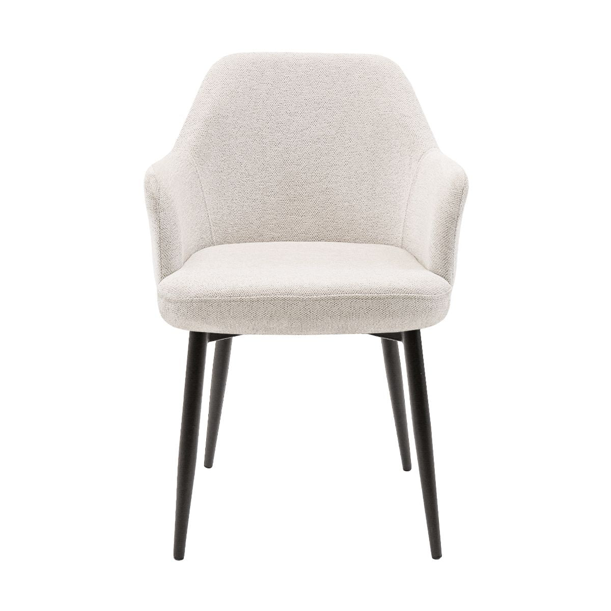 Esszimmerstuhl – Texture Stoff, Metallgestell Schwarz, Champagner Farbe - Jodi | Kick Collection