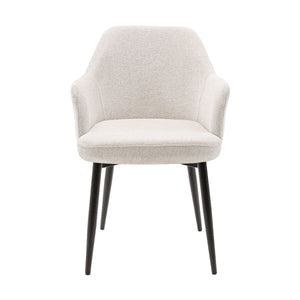 Esszimmerstuhl – Texture Stoff, Metallgestell Schwarz, Champagner Farbe - Jodi | Kick Collection
