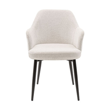 Esszimmerstuhl – Texture Stoff, Metallgestell Schwarz, Champagner Farbe - Jodi | Kick Collection