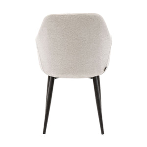Esszimmerstuhl – Texture Stoff, Metallgestell Schwarz, Champagner Farbe - Jodi | Kick Collection