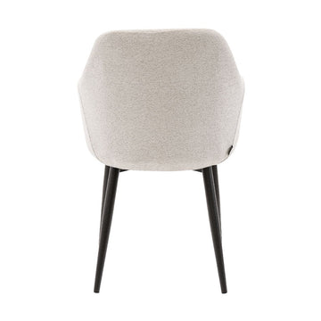 Esszimmerstuhl – Texture Stoff, Metallgestell Schwarz, Champagner Farbe - Jodi | Kick Collection
