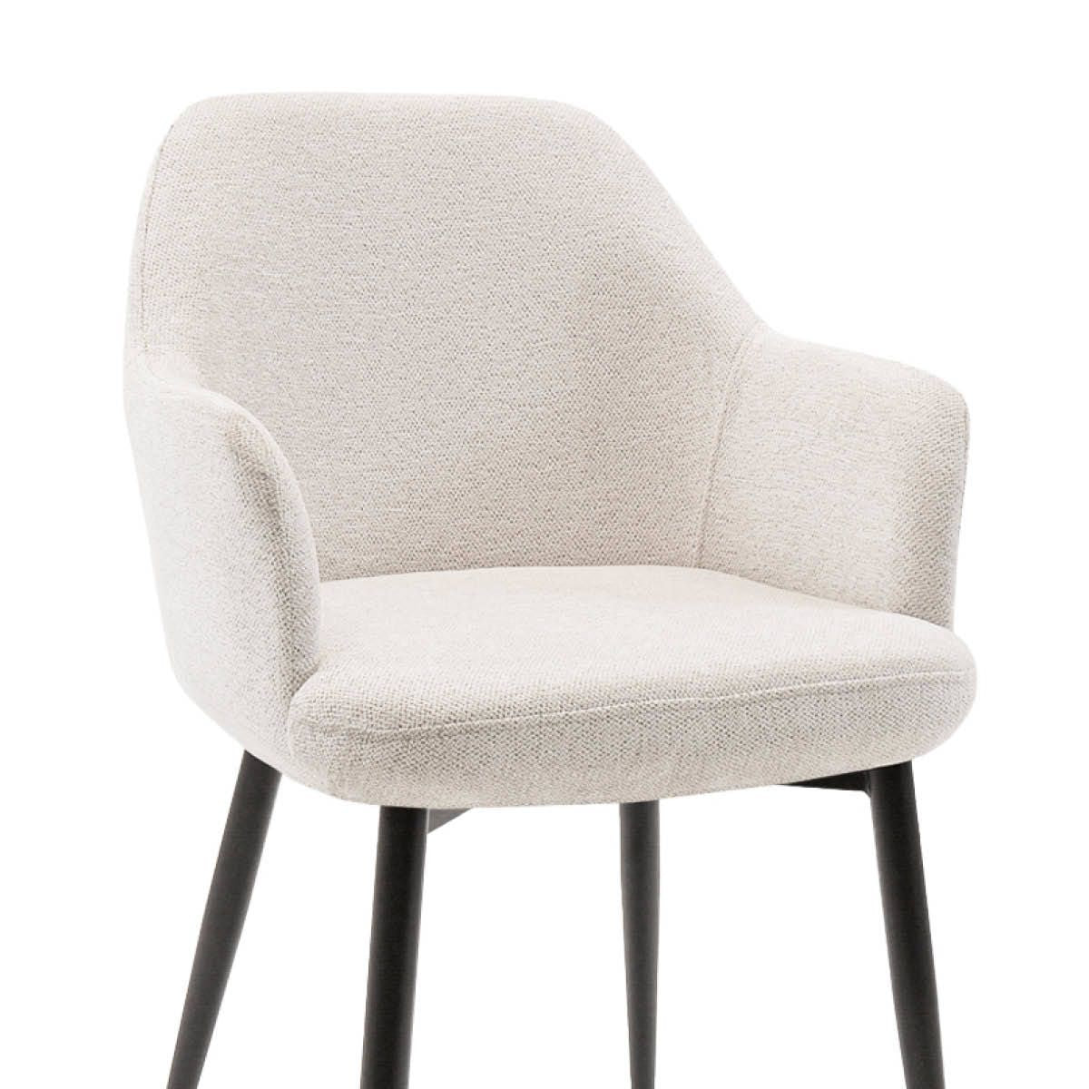 Esszimmerstuhl – Texture Stoff, Metallgestell Schwarz, Champagner Farbe - Jodi | Kick Collection