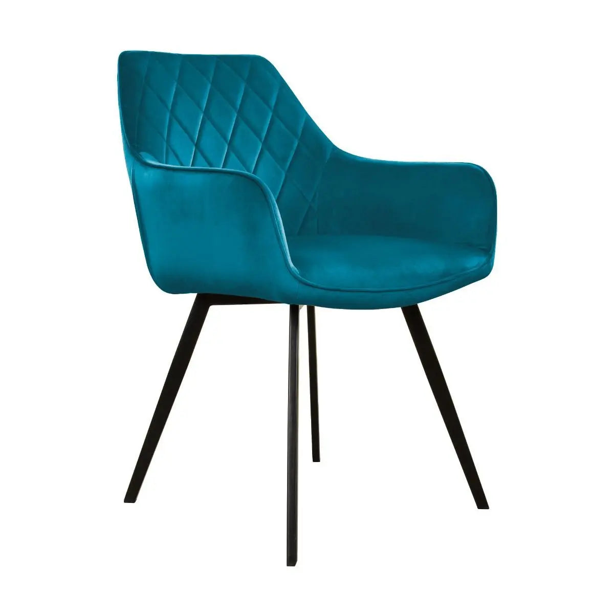 Esszimmerstuhl – Velvet Stoff, Schwarzes Metallgestell, Blaue Farbe - Karl  | Kick Collection