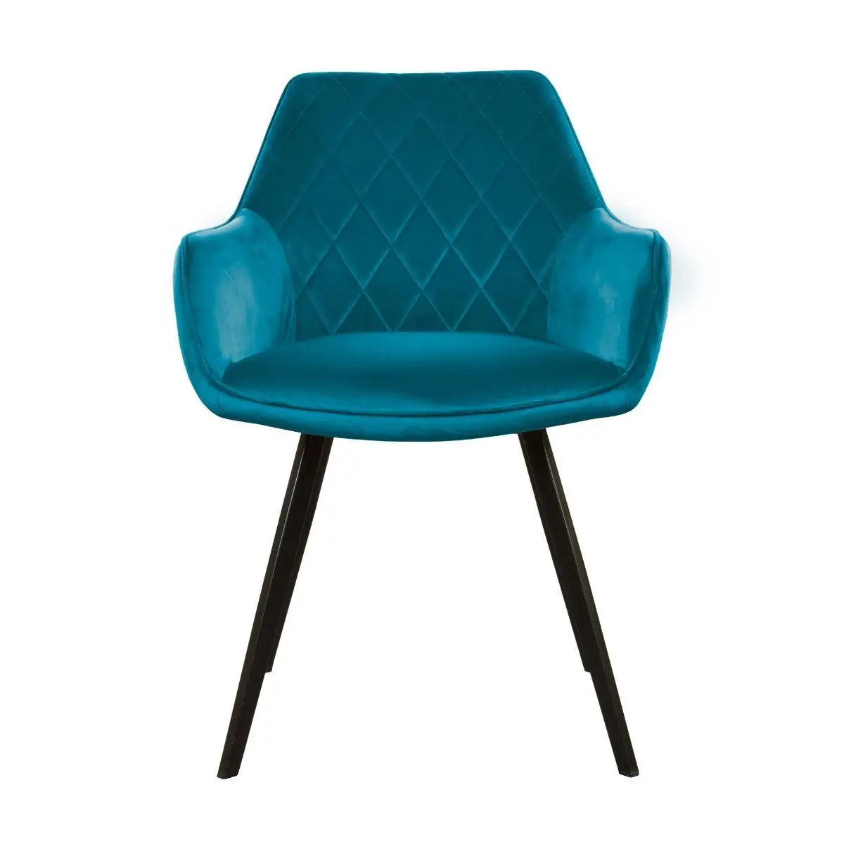 Esszimmerstuhl – Velvet Stoff, Schwarzes Metallgestell, Blaue Farbe - Karl  | Kick Collection
