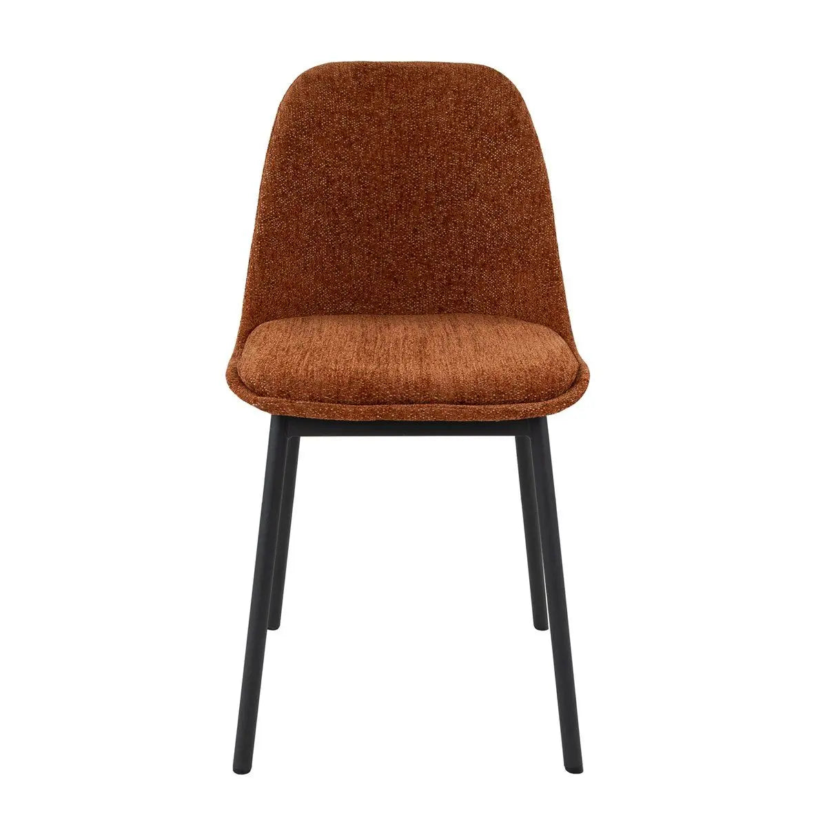 Esszimmerstuhl – Strukturstoff, Schwarzes Metallgestell, Orange Farbe - Lana | Kick Collection