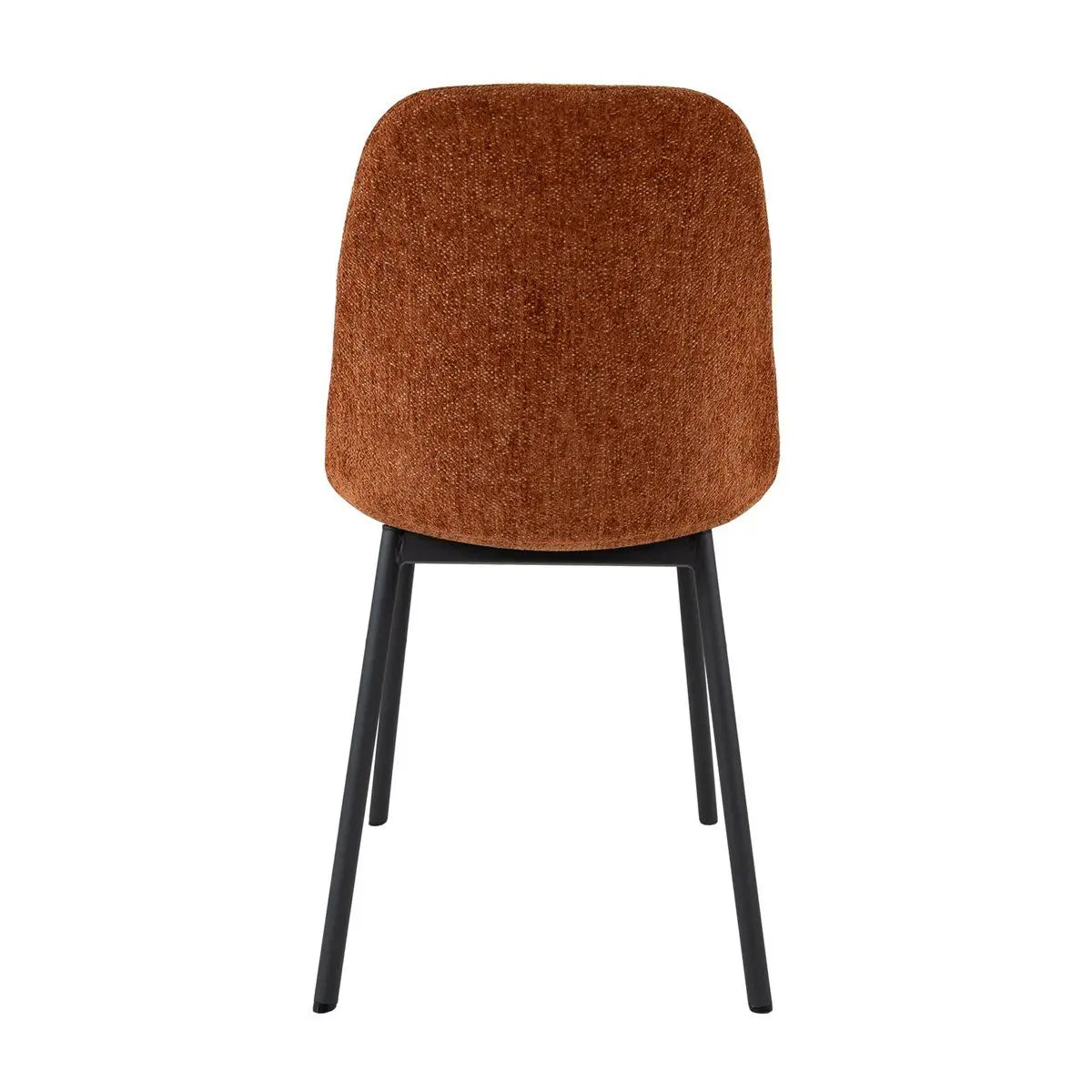 Esszimmerstuhl – Strukturstoff, Schwarzes Metallgestell, Orange Farbe - Lana | Kick Collection