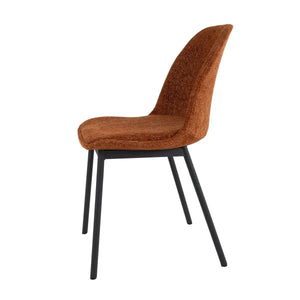 Esszimmerstuhl – Strukturstoff, Schwarzes Metallgestell, Orange Farbe - Lana | Kick Collection