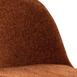 Esszimmerstuhl – Strukturstoff, Schwarzes Metallgestell, Orange Farbe - Lana | Kick Collection