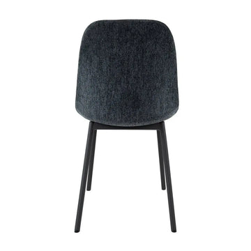 Esszimmerstuhl – Strukturstoff, Schwarzes Metallgestell, Blaue Farbe - Lana | Kick Collection