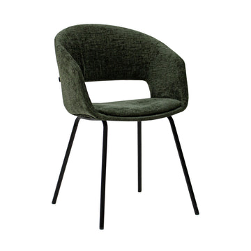 Esszimmerstuhl – Texture Stoff, Metall Gestell, Grüne Farbe - Mette | Kick Collection