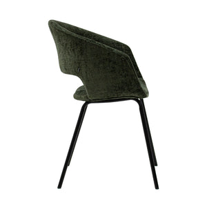 Esszimmerstuhl – Texture Stoff, Metall Gestell, Grüne Farbe - Mette | Kick Collection