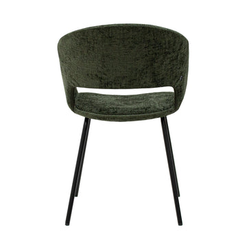 Esszimmerstuhl – Texture Stoff, Metall Gestell, Grüne Farbe - Mette | Kick Collection