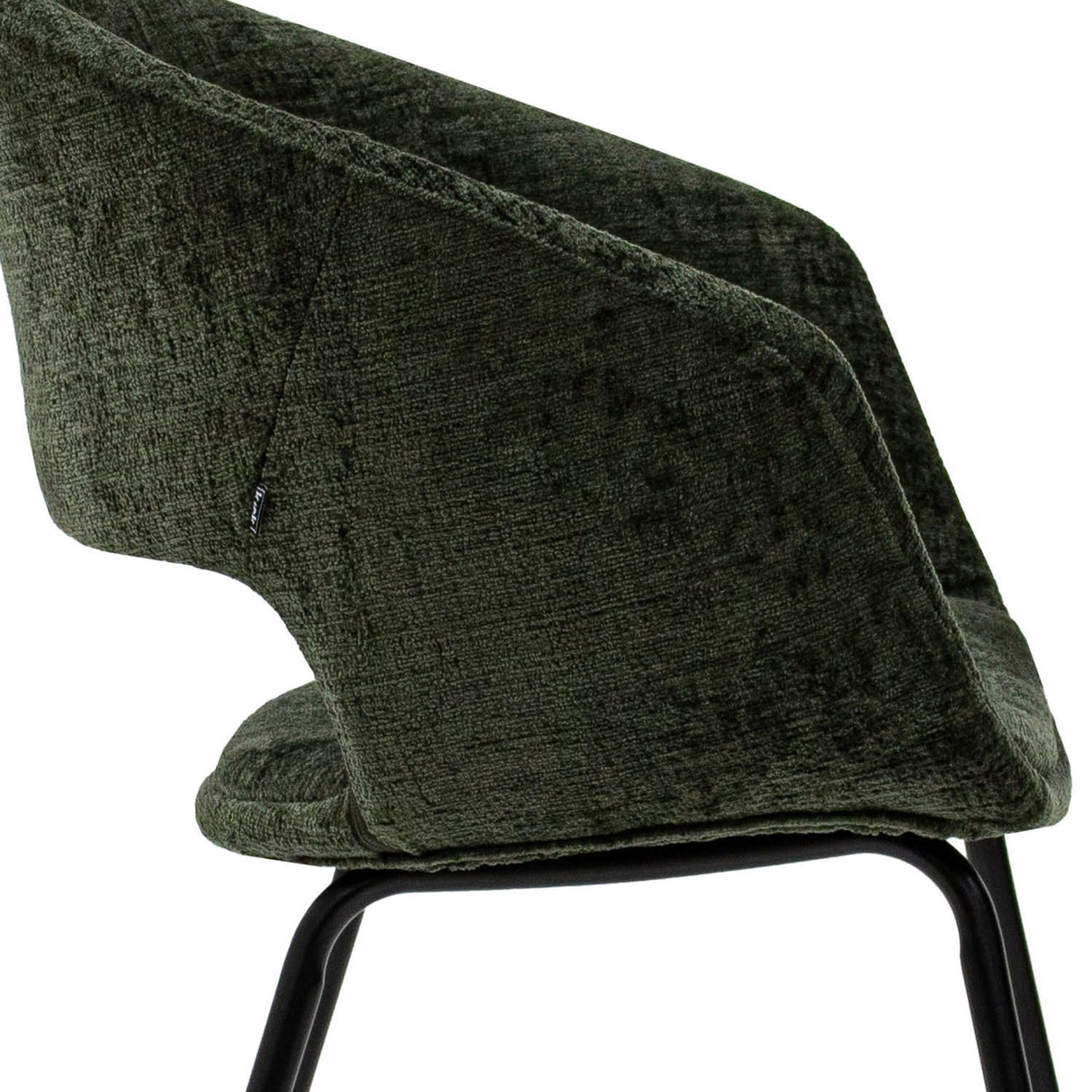 Esszimmerstuhl – Texture Stoff, Metall Gestell, Grüne Farbe - Mette | Kick Collection