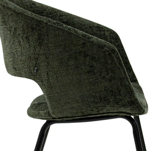 Esszimmerstuhl – Texture Stoff, Metall Gestell, Grüne Farbe - Mette | Kick Collection