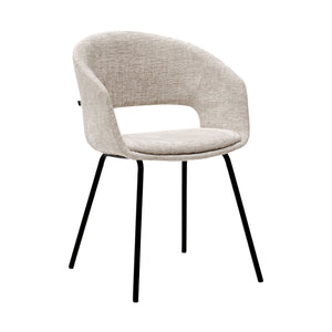 Esszimmerstuhl – Texture Stoff, Metall Gestell, Champagne Farbe - Mette | Kick Collection