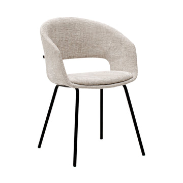 Esszimmerstuhl – Texture Stoff, Metall Gestell, Champagne Farbe - Mette | Kick Collection