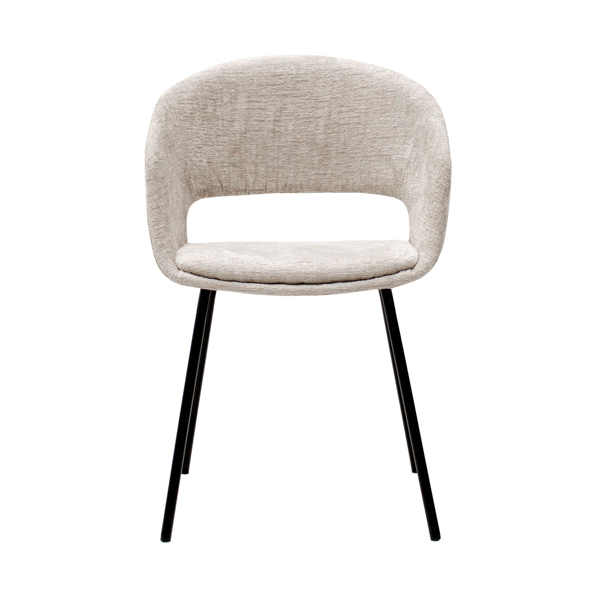 Esszimmerstuhl – Texture Stoff, Metall Gestell, Champagne Farbe - Mette | Kick Collection