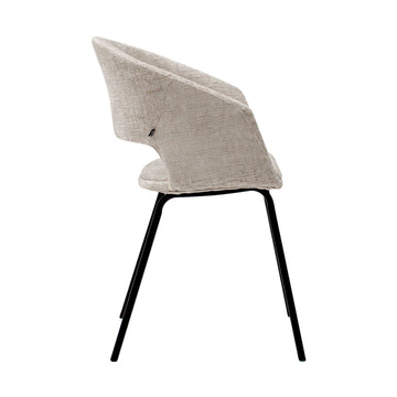 Esszimmerstuhl – Texture Stoff, Metall Gestell, Champagne Farbe - Mette | Kick Collection
