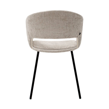 Esszimmerstuhl – Texture Stoff, Metall Gestell, Champagne Farbe - Mette | Kick Collection
