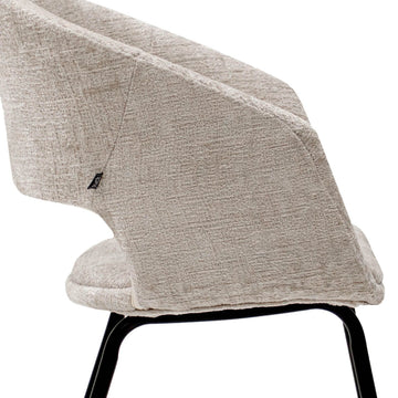 Esszimmerstuhl – Texture Stoff, Metall Gestell, Champagne Farbe - Mette | Kick Collection