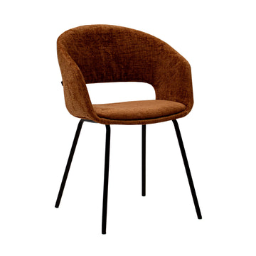 Esszimmerstuhl – Texture Stoff, Metall Gestell, Terra Farbe - Mette | Kick Collection