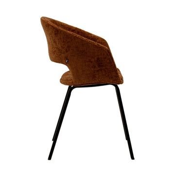 Esszimmerstuhl – Texture Stoff, Metall Gestell, Terra Farbe - Mette | Kick Collection