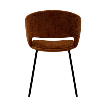 Esszimmerstuhl – Texture Stoff, Metall Gestell, Terra Farbe - Mette | Kick Collection