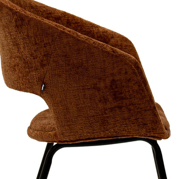 Esszimmerstuhl – Texture Stoff, Metall Gestell, Terra Farbe - Mette | Kick Collection