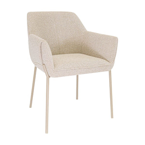 Esszimmerstuhl – Texture Stoff, Metall Gestell, Champagne Farbe - Mila | Kick Collection