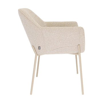 Esszimmerstuhl – Texture Stoff, Metall Gestell, Champagne Farbe - Mila | Kick Collection