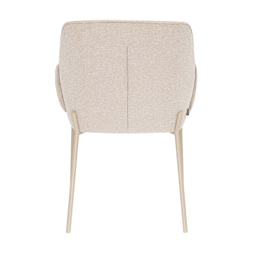 Esszimmerstuhl – Texture Stoff, Metall Gestell, Champagne Farbe - Mila | Kick Collection