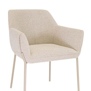 Esszimmerstuhl – Texture Stoff, Metall Gestell, Champagne Farbe - Mila | Kick Collection