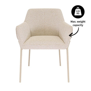 Esszimmerstuhl – Texture Stoff, Metall Gestell, Champagne Farbe - Mila | Kick Collection