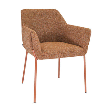 Esszimmerstuhl – Texture Stoff, Metall Gestell, Terra Farbe - Mila | Kick Collection