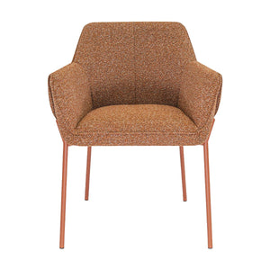 Dining chair - armrests, textured fabric Terra & diamond quilting - Mila | Kick Collection