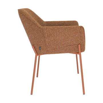 Esszimmerstuhl – Texture Stoff, Metall Gestell, Terra Farbe - Mila | Kick Collection