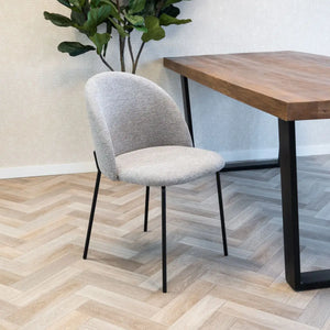 Esszimmerstuhl – Strukturstoff Bezug, Metall Gestell, Graue Farbe - Noa | Kick Collection