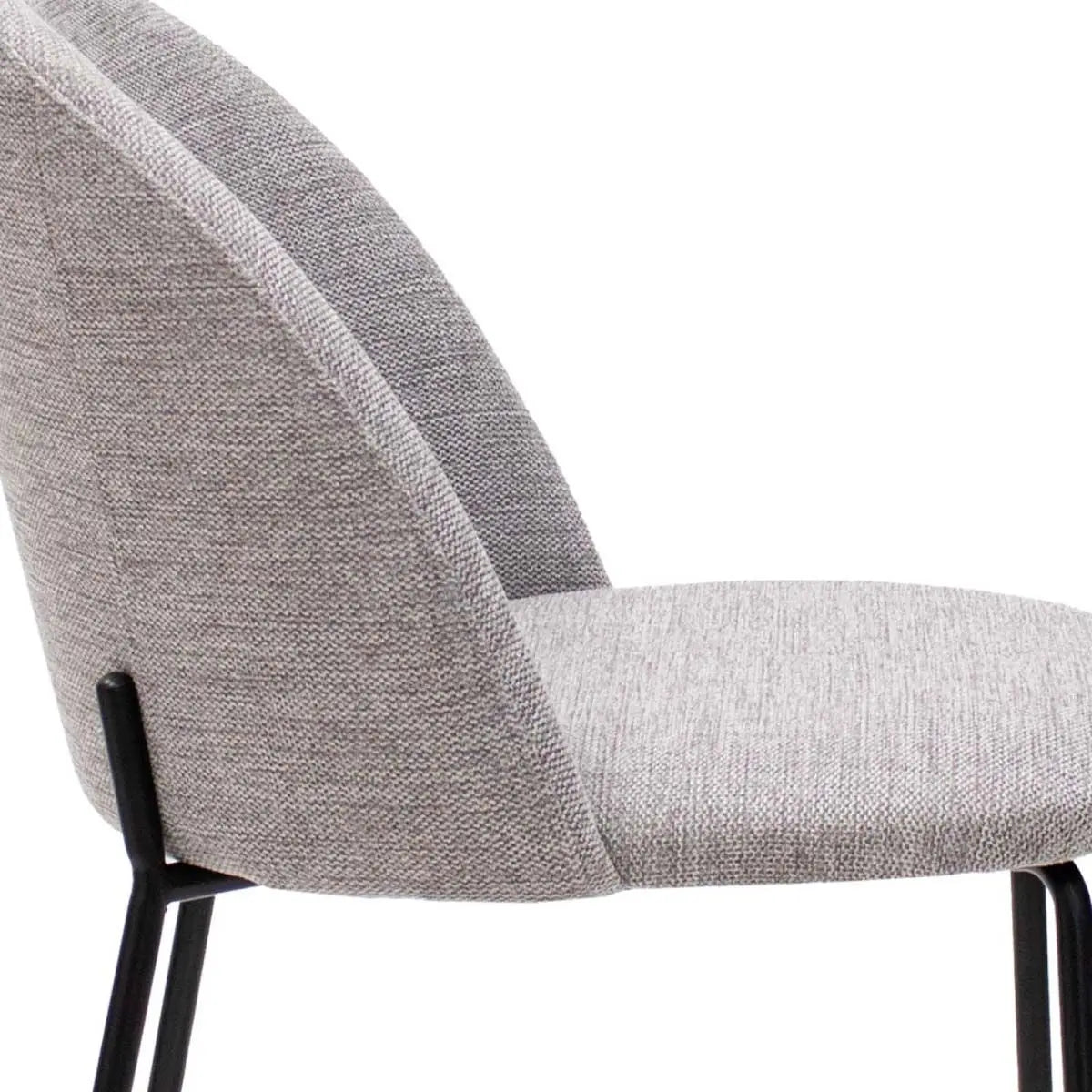 Esszimmerstuhl – Strukturstoff Bezug, Metall Gestell, Graue Farbe - Noa | Kick Collection