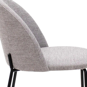 Esszimmerstuhl – Strukturstoff Bezug, Metall Gestell, Graue Farbe - Noa | Kick Collection