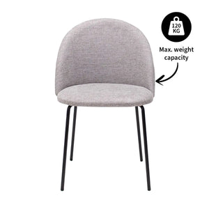 Esszimmerstuhl – Strukturstoff Bezug, Metall Gestell, Graue Farbe - Noa | Kick Collection