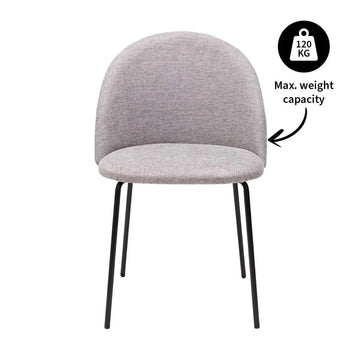 Esszimmerstuhl – Strukturstoff Bezug, Metall Gestell, Graue Farbe - Noa | Kick Collection