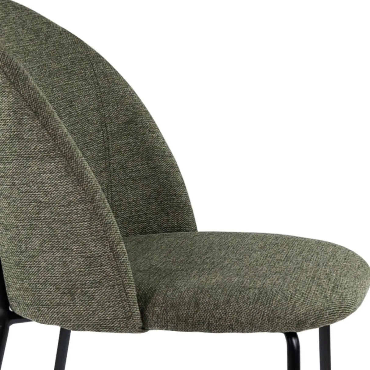 Esszimmerstuhl – Strukturstoff Bezug, Metall Gestell, Grüne Farbe - Noa | Kick Collection